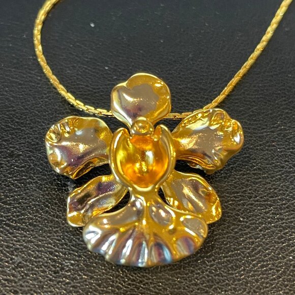 RISIS 14K Gold-Filled Orchid Pin & Necklace – NIB – $150 Retail​ - Picture 2 of 6